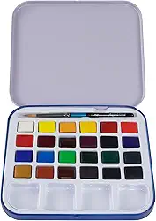 DALER ROWNEY Estojo Metálico Aquarela Aquafine Pastilhas 24 cores