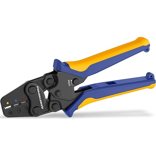 haisstronica Crimping Tool For Heat Shrink Connectors,AWG 22-10 7Inch Ratcheting Wire Crimper Tool