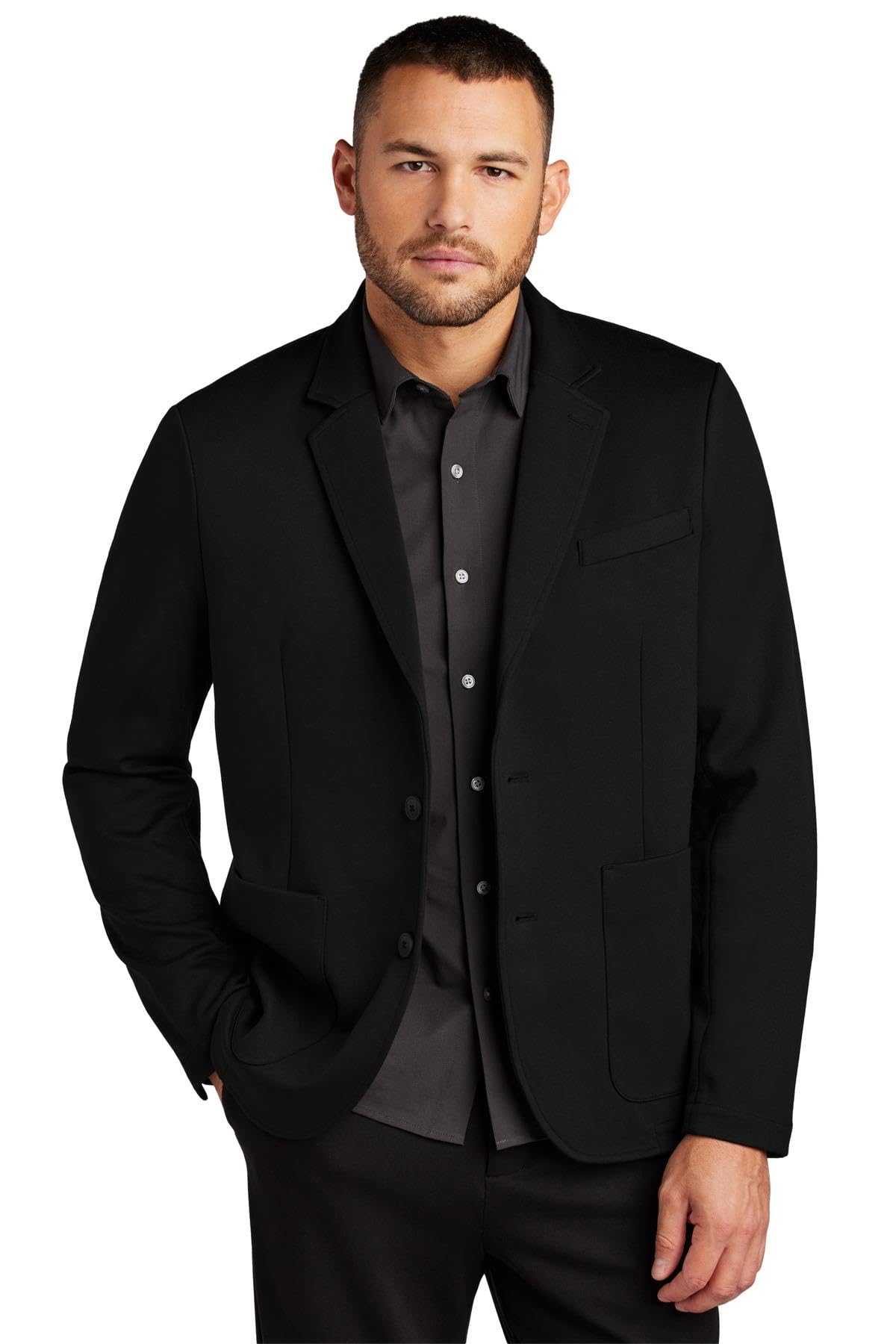 Unisex Relaxed Knit Blazer Casual Blazer Jacket for Men Women Double Knit Business Casual Top for Work
