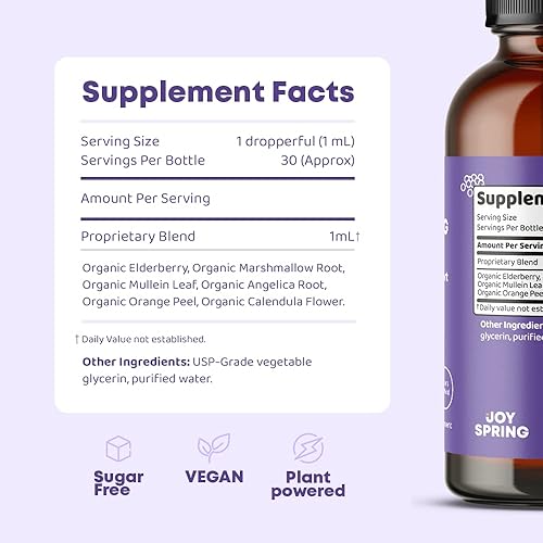 Miniatura 8 de JoySpring Jarabe de saúco para refuerzo inmunológico y melatonina líquida para apoyar el sueño de los niños