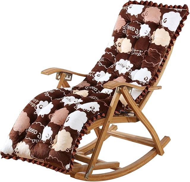 Holdfiturn Sun Lounger Cushion 145x48x4cm Velvet Replacement Garden Sunlounger Cushions Patio Recliner Thick Rocking Chair Cushions for Indoor Outdoor Garden Patio Beach(No Chair)