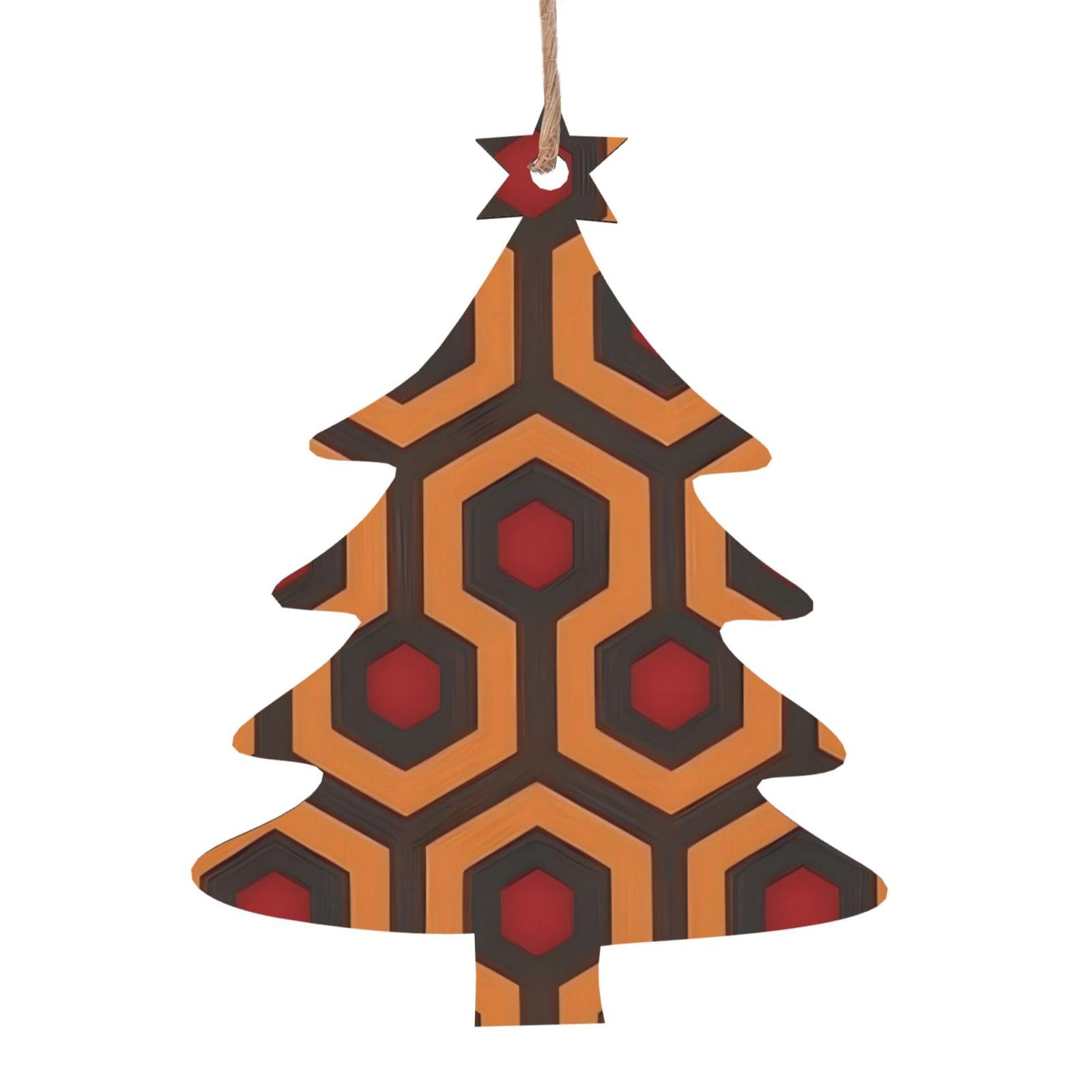 Shining Overlook Printed Christmas Wooden Pendants, Simple and Environmentally Friendly, Holiday decorationsã€‚