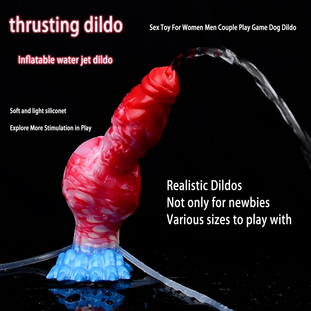 Squirting Dildos Large Insertion Silicone Dildo with Strong Suction Cups, Unique Cumshot Toy for Men and Women G-spot Anal Anal Plug Gay Adult Sex Toys