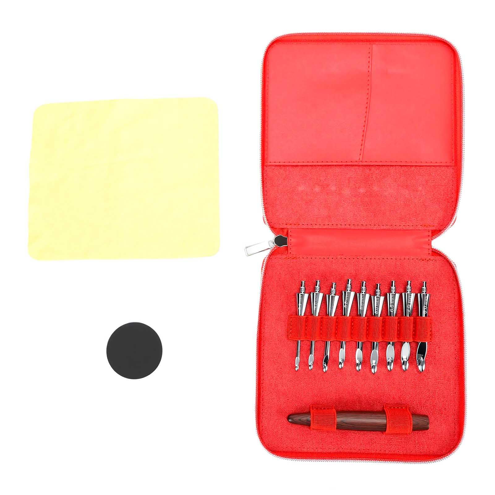 Luqeeg Kit de Herramientas para Tejer con Mango de Madera Ergonómico, Agujas de Ganchillo de Acero Inoxidable Intercambiables
