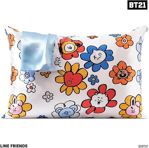 Vista 247 de Kitsch x Elf - Funda de almohada de satén con cremallera de tamaño queen/estándar, para el cabello y la piel, funda más suave que la seda, lavable a