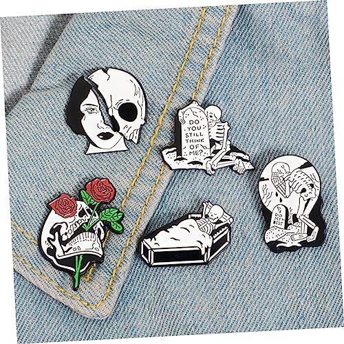 GALPADA 4 Pcs Broche De Caveira Exagerado Alfinete De Caveira Pinos De Broche De Caveira De Horror L