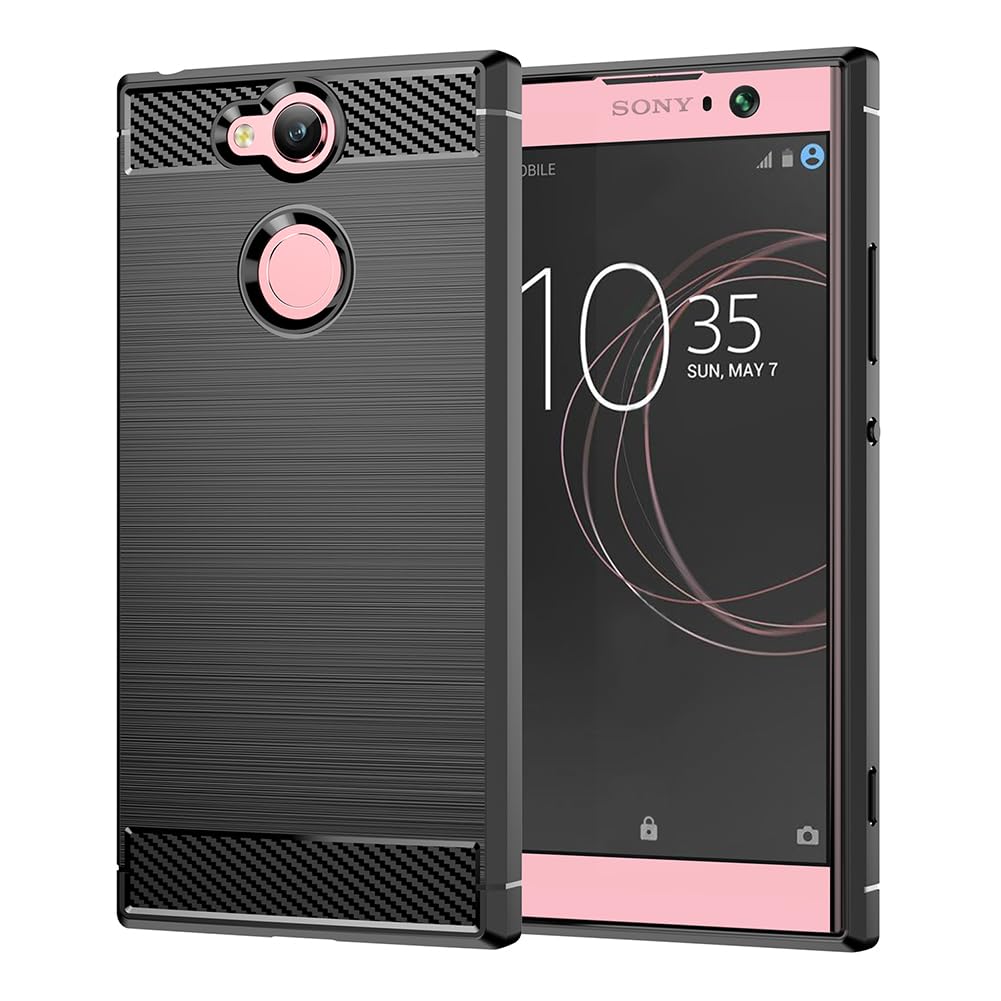 Case for Sony Xperia L2 Case, H4311, H3311, H4331, H3321 Case, Slim Thin Carbon Fiber TPU Rubber Protective Cases Anti-Scratch Shockproof Cover for Sony Xperia L2 Black