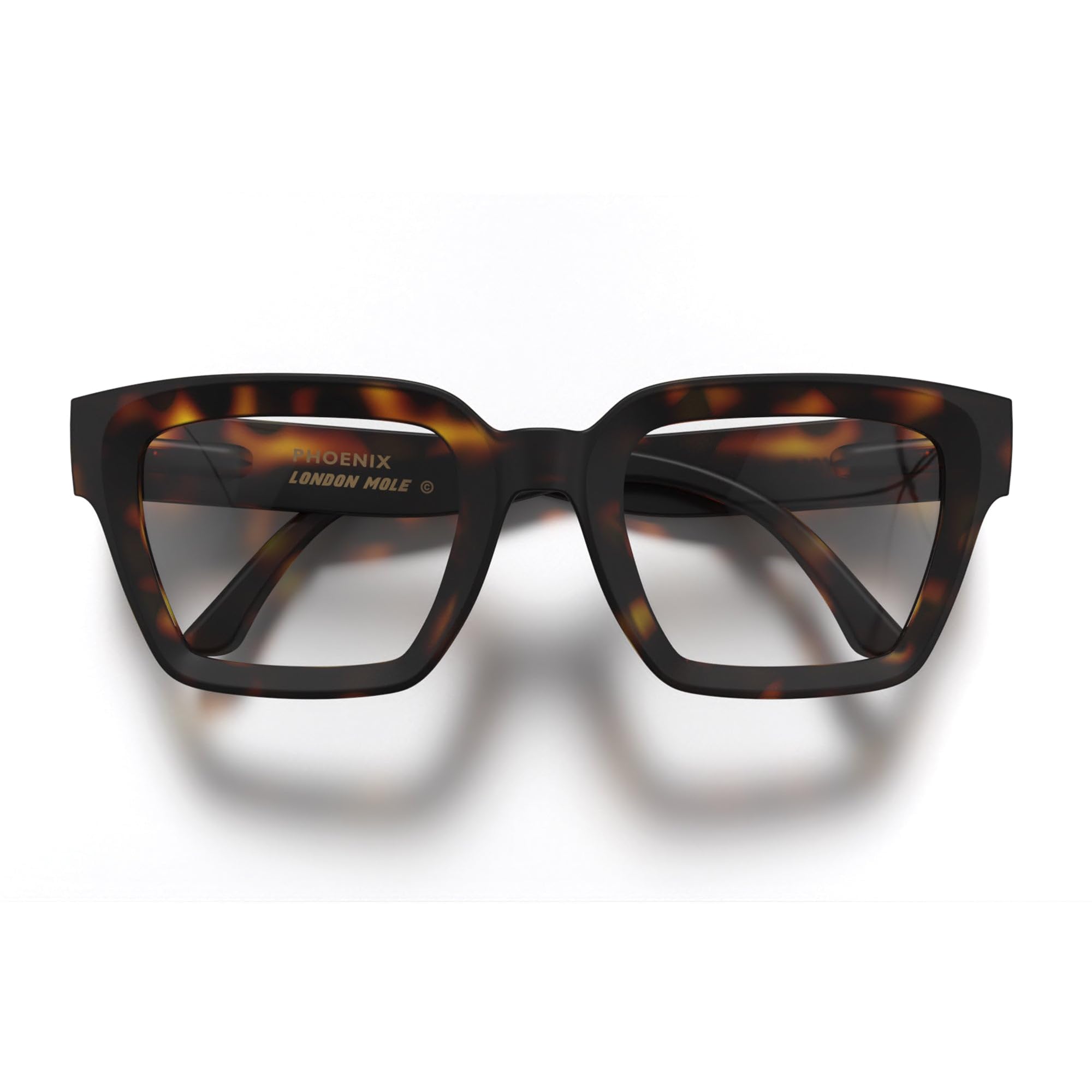 LONDON MOLE® Phoenix large oversized reading glasses, Rubberised Tortoiseshell, 51 mm