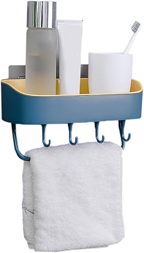 Miniatura 3 de Estantes flotantes de plástico para baño, estantes de almacenamiento montados en la pared para cocina, baño, autoadhesivos, montados en la pared