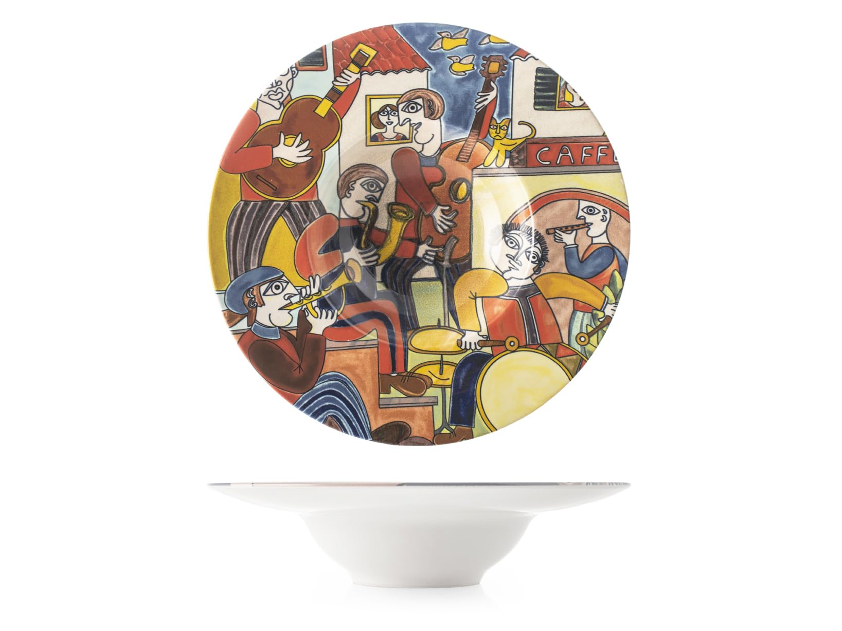 H&h set 6 piatti pasta pablo in stoneware cm 28
