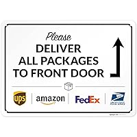 Vista 10 de Letrero de entrega del paquete, instrucciones de entrega (idioma español no garantizado), 10 x 7 pulgadas, aluminio 040 sin óxido, resistente a