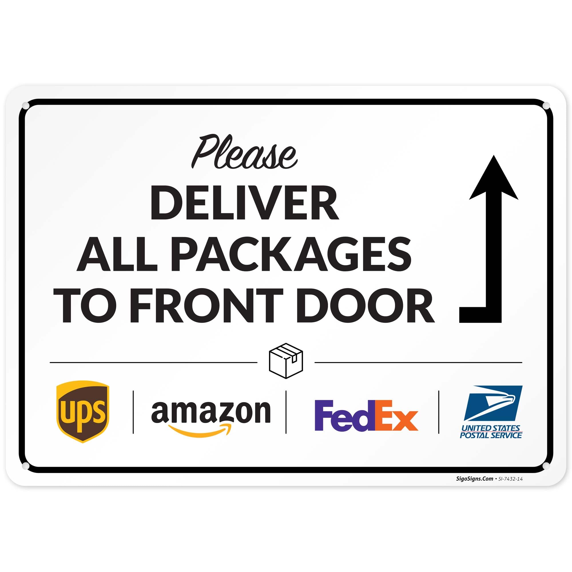 Package Delivery Sign, Delivery Instructions All Package Front Door Sign,