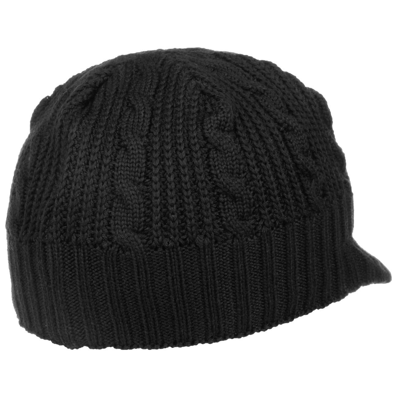 Eisbär Agor Pull-On Strickmütze Damen/Herren - Made in the EU Zopfstrickmütze Strickschirmmütze mit Schirm, Schirm Winter Herbst-Winter