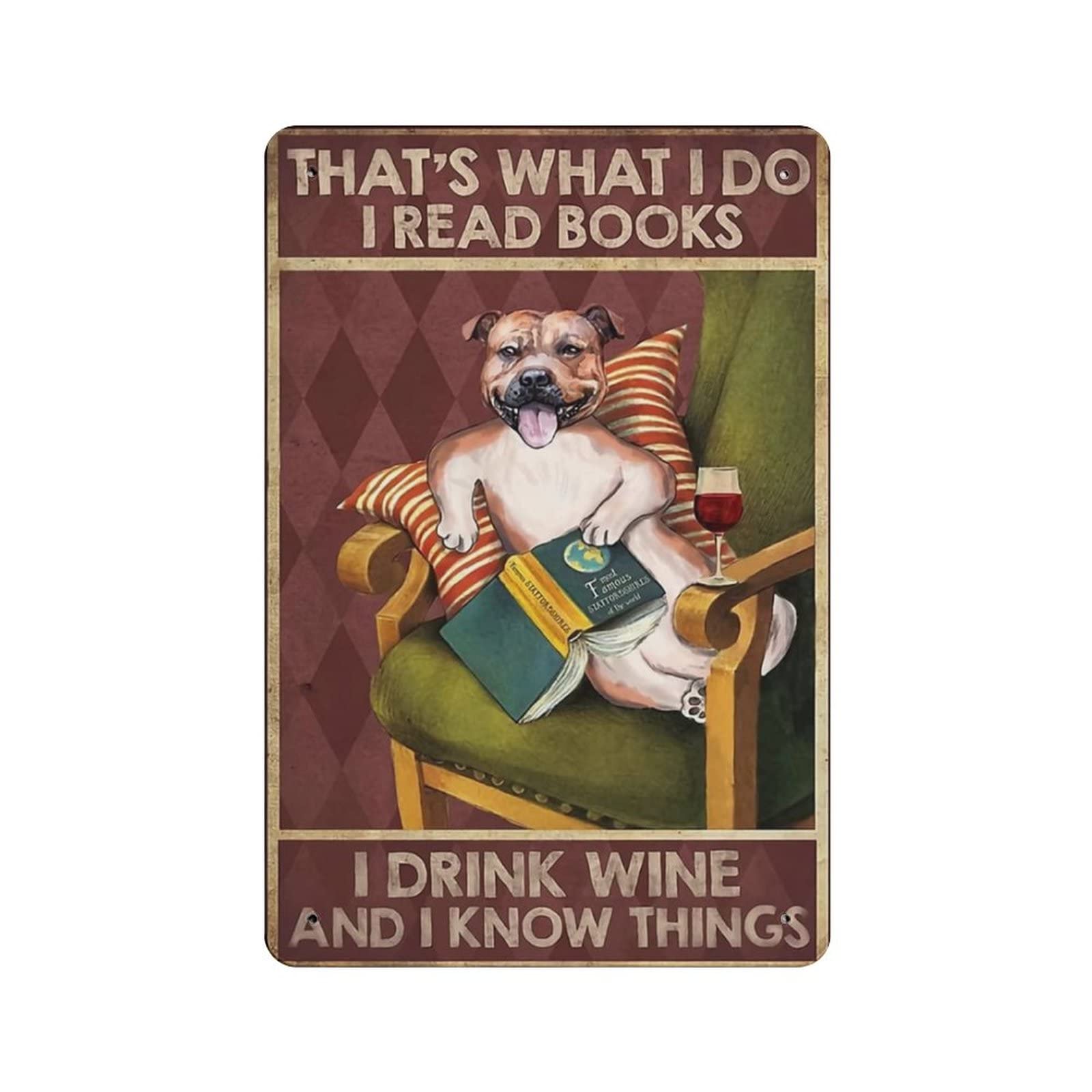 AOOEDM Drink Wine And I Know Things Style Metal Signs for Garage Man Cave Bar Kitchen Coffee Tin Sign Nostalgic Wall Decor Signs Vintage Retro Poster