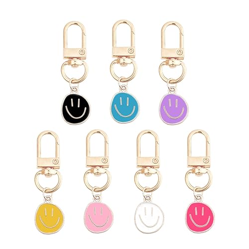 Set of 25 Smile Expression Keychain Enamel Pendants Charms.Suitable for