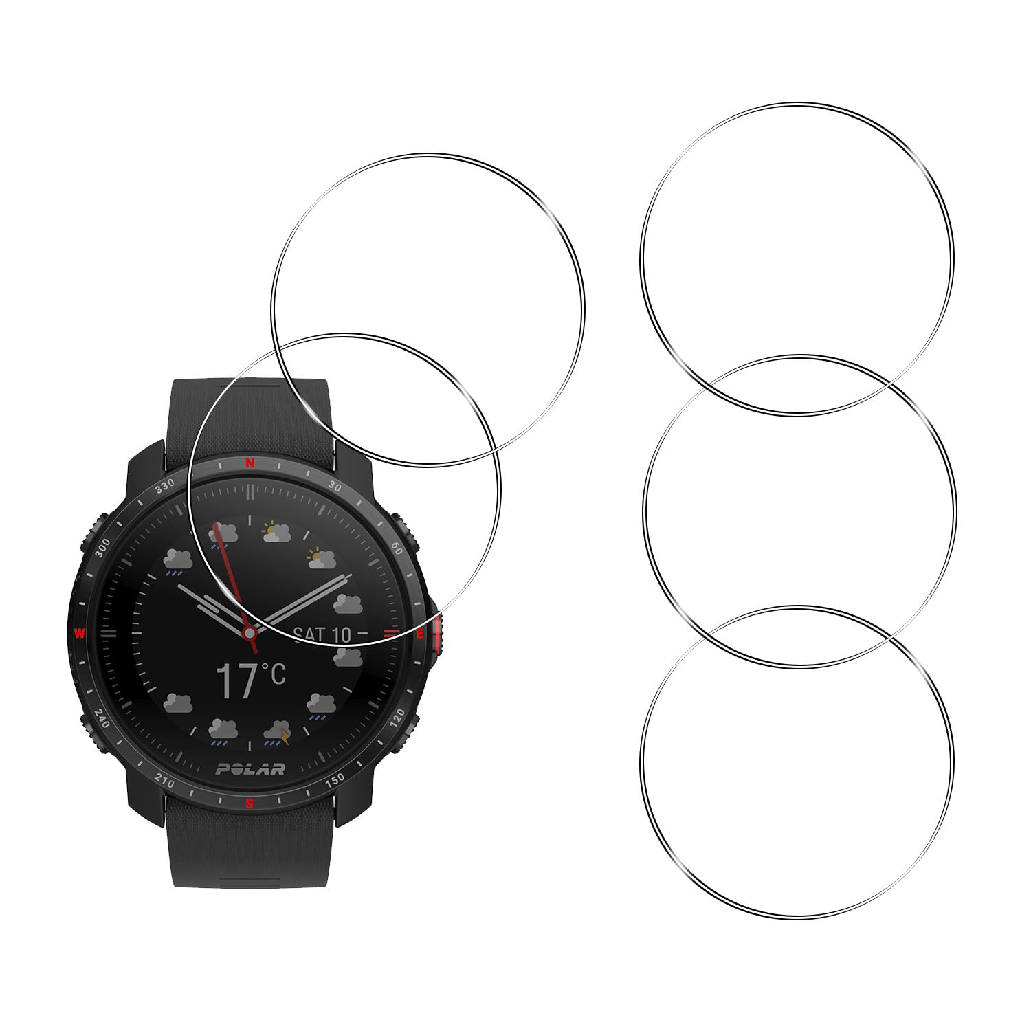 YIFNTANG [5 Pack] Tempered Glass Screen Protector for Polar Grit X Pro/Grit X Watch,Anti-Scratch,Anti-Fingerprint,HD Screen Protector Compatible with Polar Grit X Pro/Grit X