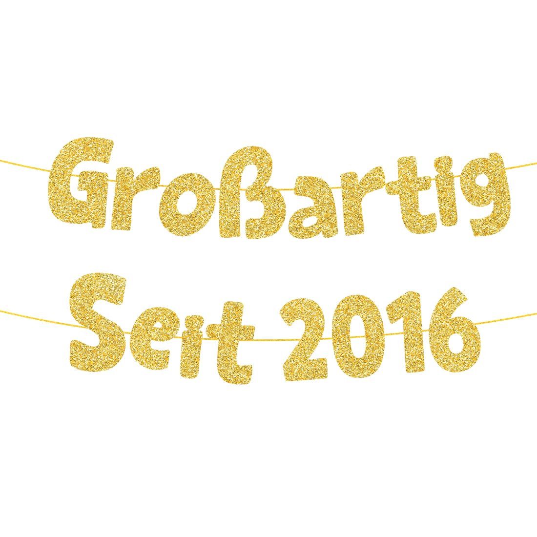 HUKUMA Großartig Seit, Lustige Banner Geburtstag, Glitzer-Banner Geburtstag Junge Mädchen, Party-Dekorationen und Zubehör, Geburtstagsdeko Geschenke Jubiläum