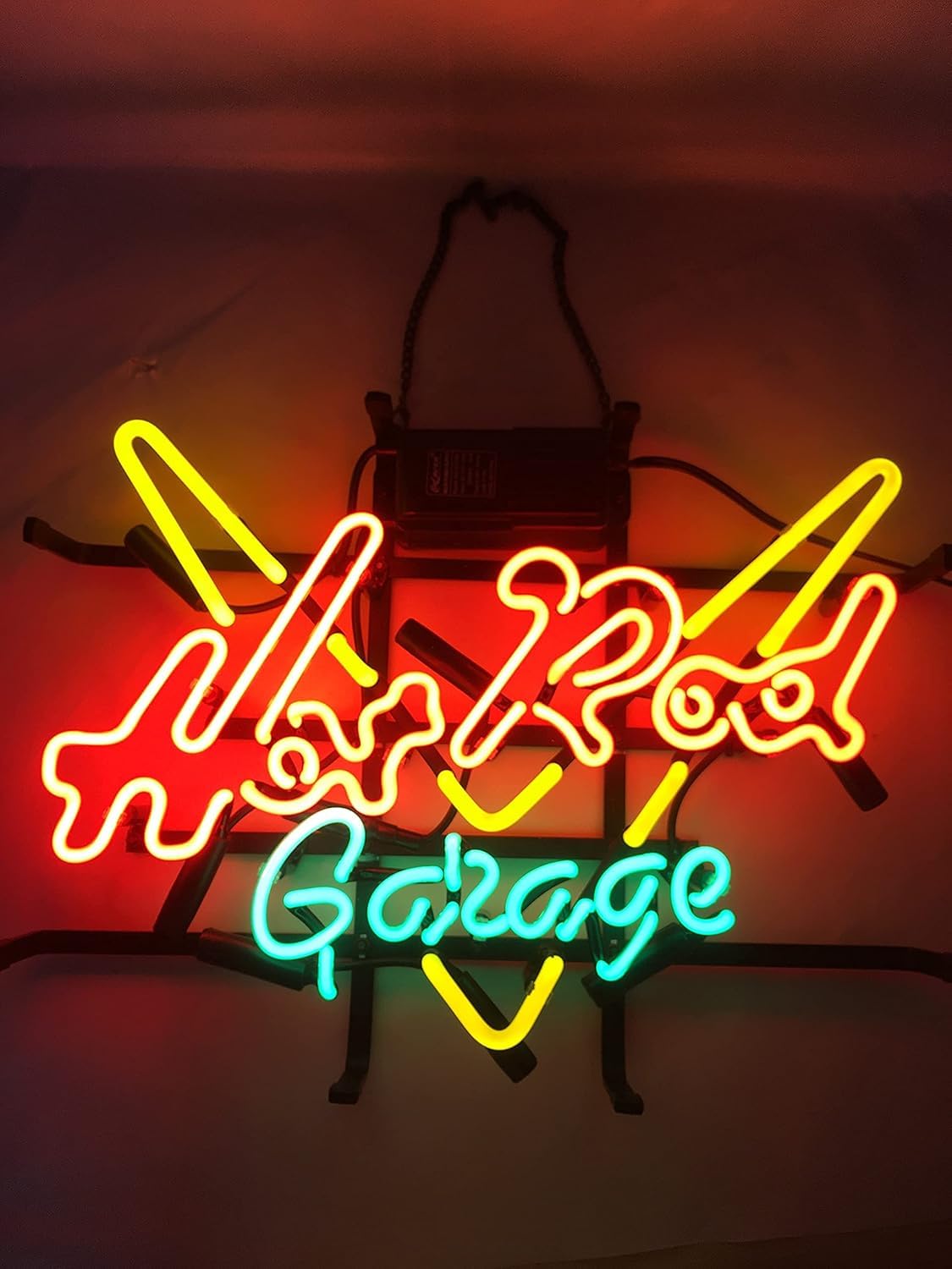 Cartel de neón Hot Rod Garage Luz de neón para cerveza, pub, hogar, garaje, Deor Man, Cueva, ocio, sala de juegos, lámpara de pared