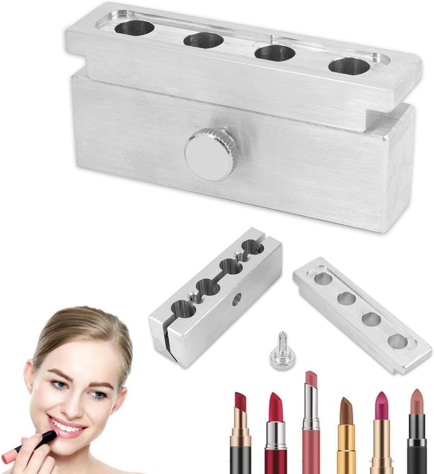 Diy Lipstick Making Kit, Aluminum Alloy DIY lipstick Maker, Lip Balm Making Kit, Cosmetic Lip Balm Maker, Make a Single Color Lipstick(#1)