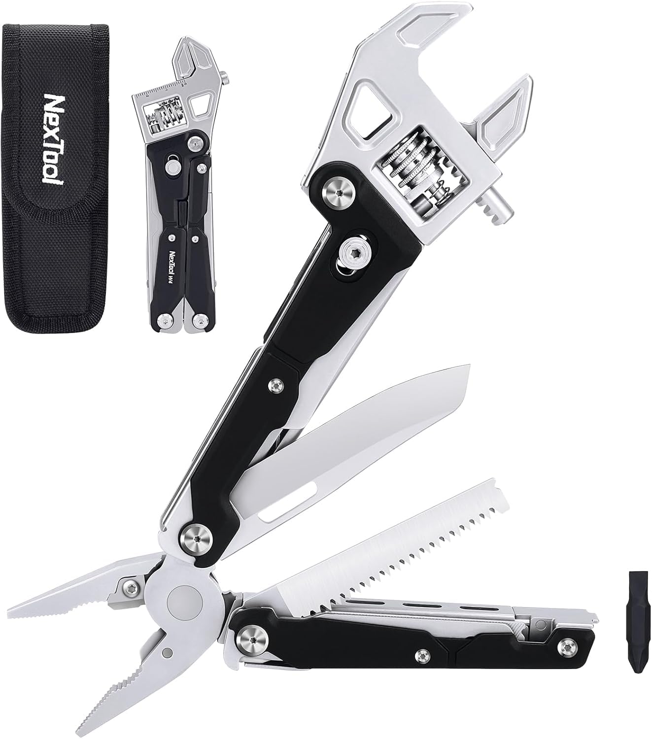NexTool W4,Adjustable Wrench Pliers, 11-in-1 Collapsible EDC