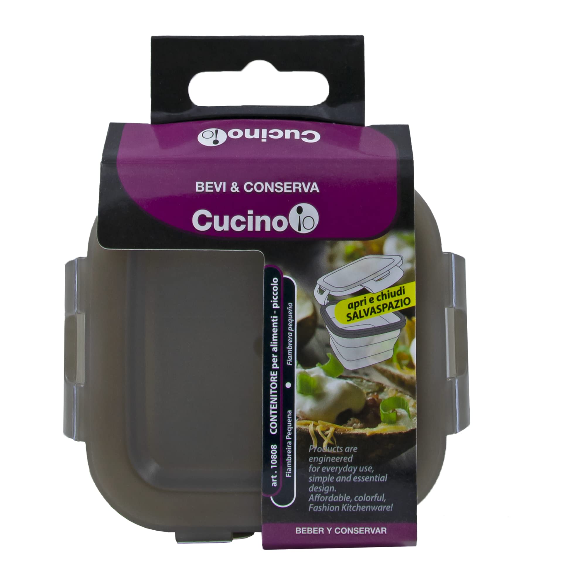 CUCINO IO Boîte De Rangement Alimentaire Avec Couvercle, Boîte Hermétique Pour Nourriture, Peu Encombrant, Boîte à Lunch Alimentaire, 4 Fermetures De