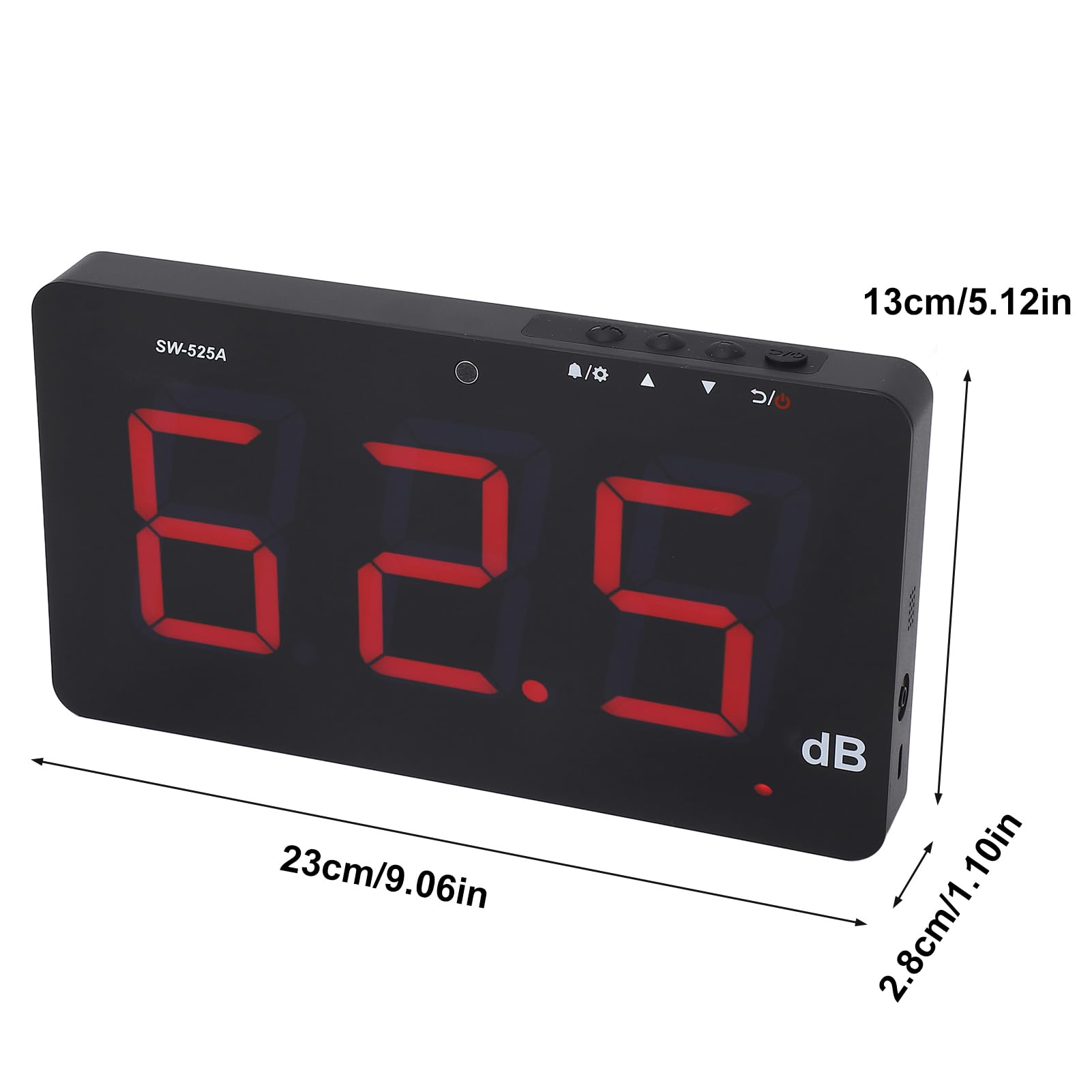 Ejoyous Medidor de Nivel de Sonido, Pantalla LCD de 9,6 Pulgadas, Medidor de Decibelios Montado en la Pared, Probador de Ruido de 30~130dB