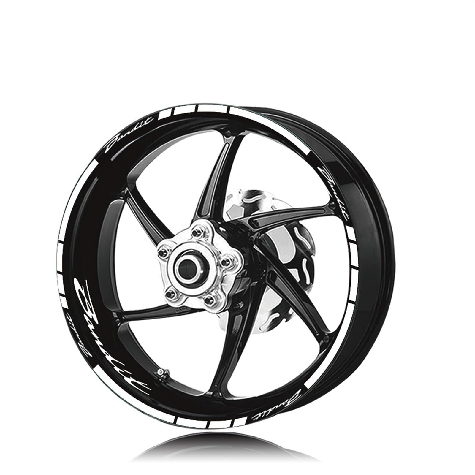 Motorcycle Accessories Front Rear Set Rim Sticker Wheel Decal Hub for Suzuki Bandit 1200 600 Decorative(Bianco)