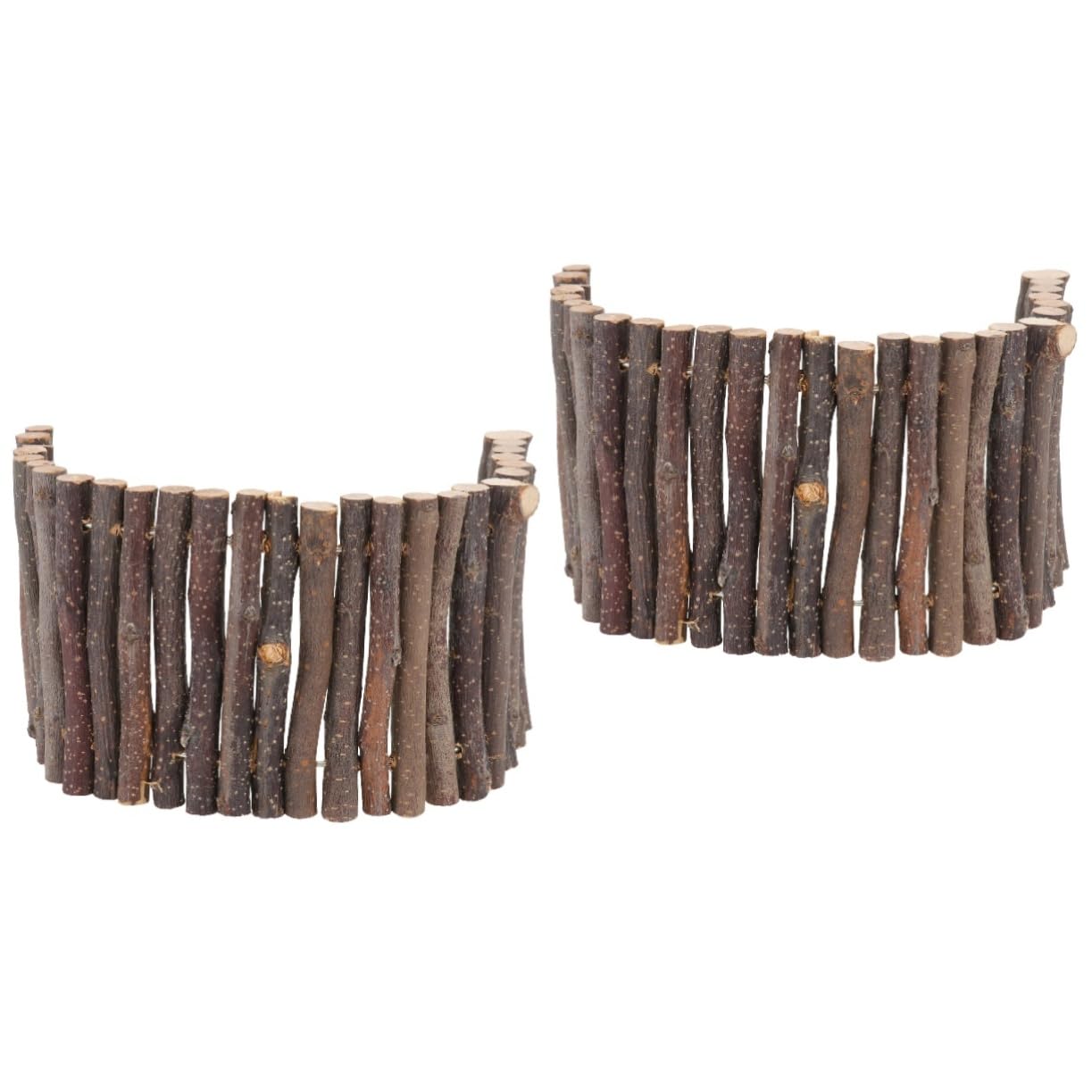Kisangel Lot De 2 Jouets Uniques pour Hamsters Clôture en Bois Cachette Accessoire Sûr pour Animaux De Compagnie Marron Clair