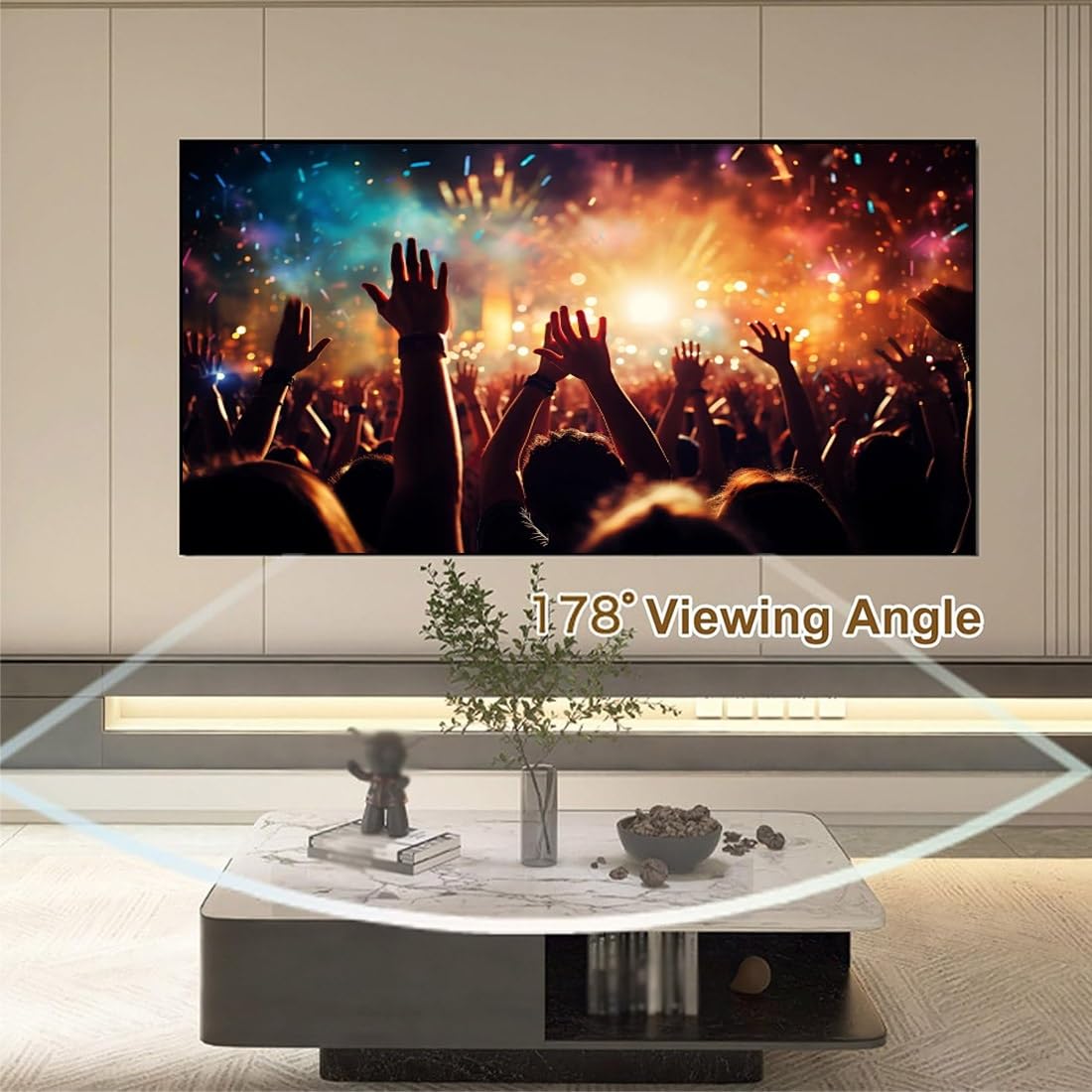 16:9 Rahmenleinwand Graues 80/90/100 Zoll, 4K/8K/3D Wandmontierte Projektionsleinwand mit Rahmen, Heimkino Beamerleinwand Kontrastreiche(60in 16:9)