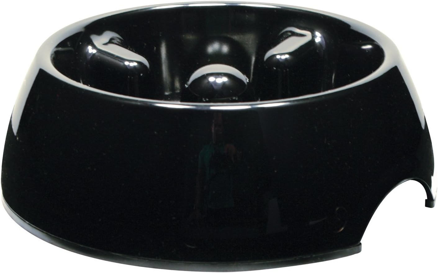 Dogit Go-Slow Anti-Gulp Dog Bowl, Black, Large, 1.2 Litre