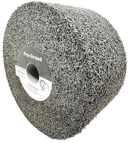 multi-finishing wheel  6 x 3 x 1 2s fine grit silicon carbide - stainless steel finishing convolute wheel 13181  for 4 finish - 1 pack