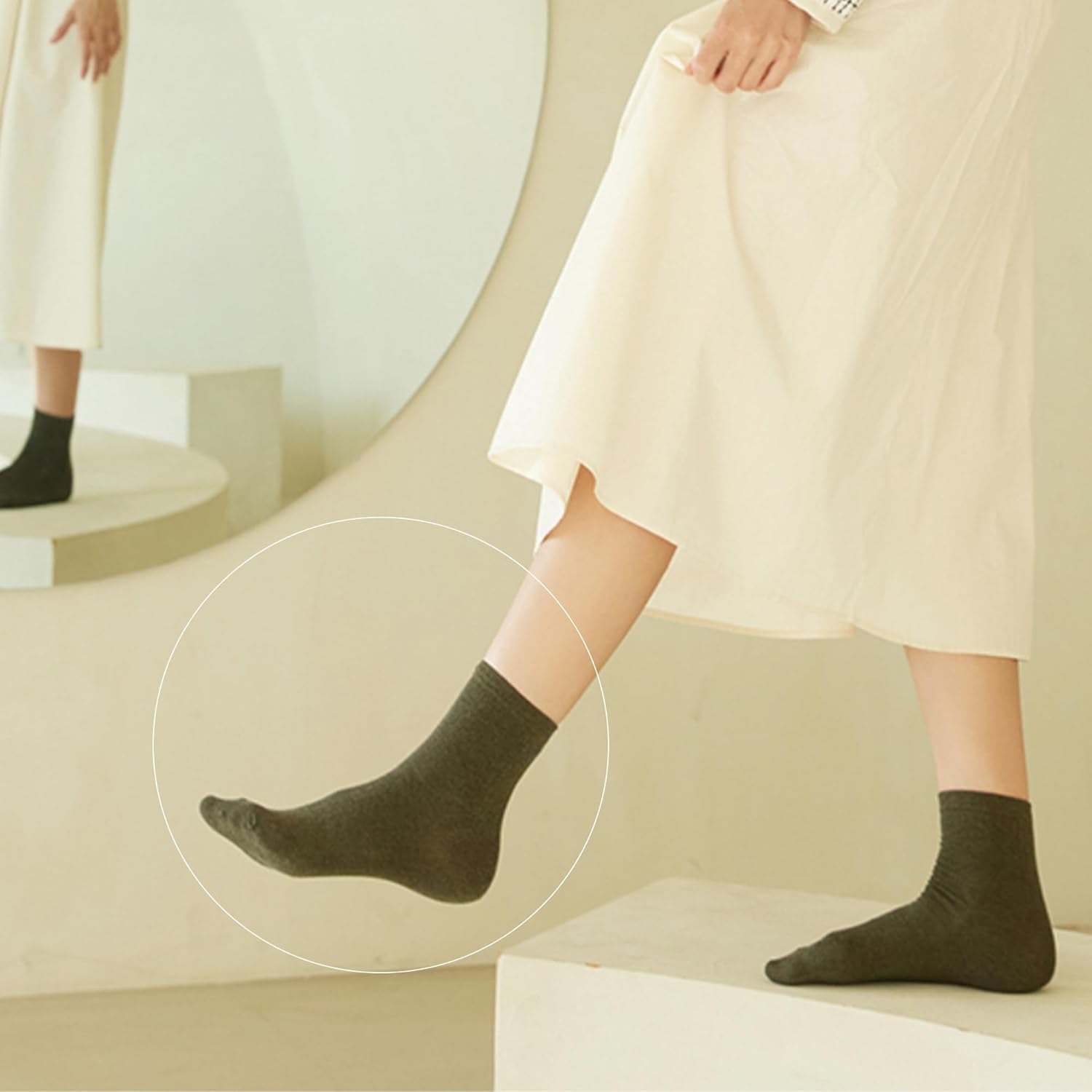 Women Crew Assorted Colors Socks (Regular + Ribbed)