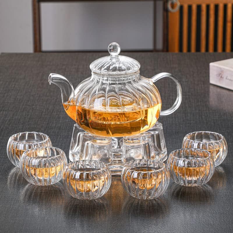 Amazon | 耐熱ガラスティーポット 2人用（茶こし付き）保温機能付き