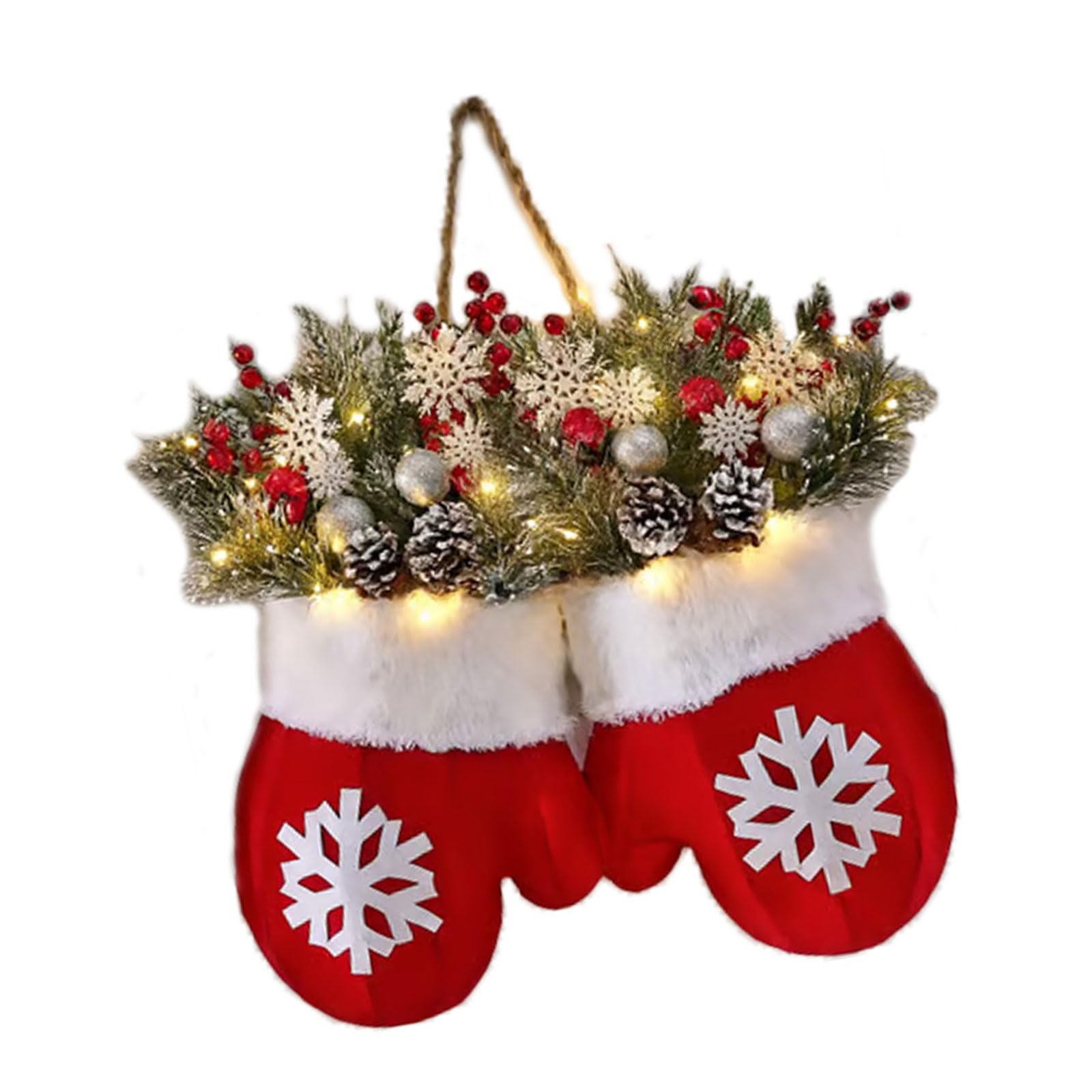 Yhplxyuus Christmas Ornament Set Holiday Gloves Snowflakes Decoration Shatterproof Stockings for Store Christmas Hanging Ornament