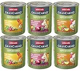 animonda GranCarno adult Superfoods Hundefutter, Nassfutter für ausgewachsene Hunde, Variation, 6 x 800 g