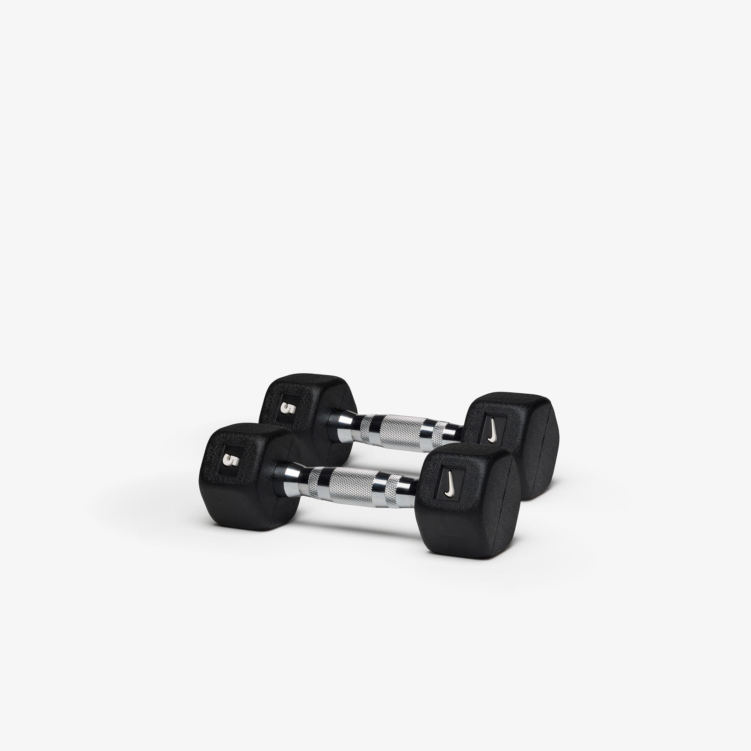 Nike Rubber Hex Dumbbell Pair Black / White 5 lb