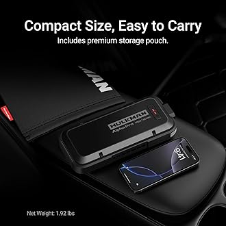 Hulkman Alpha Pro, Solid Black, 1750A 59.2Wh Smart Jump Starter, PD65W in&Out Car Battery Pack, 12V Portable Jumper, for 8.0L Gas and 5.0L Diesel Engines, Jump Box with 3.3" LED Display