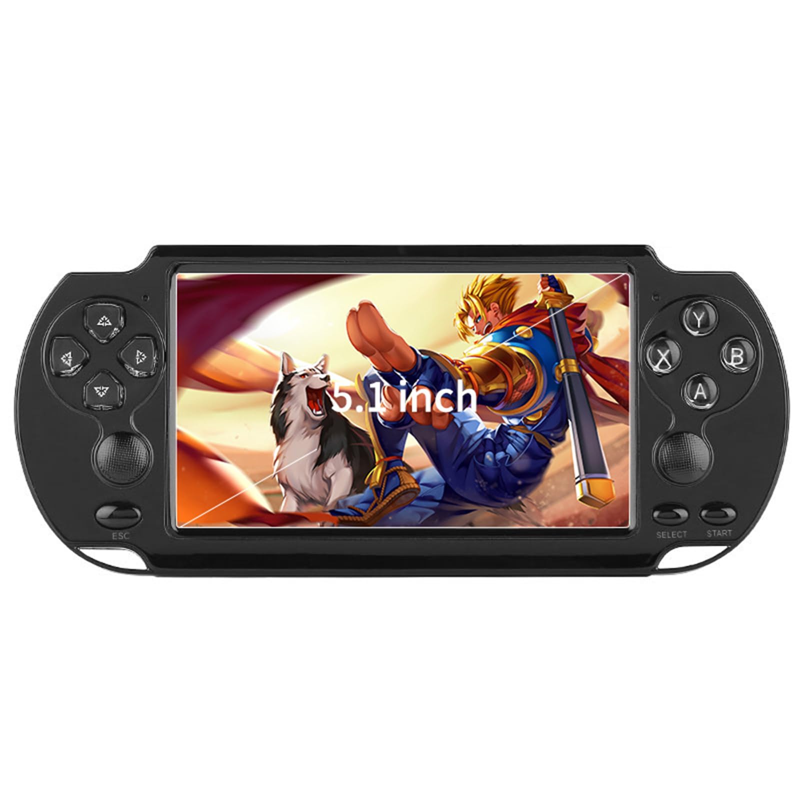 Console Jeu Portable 5.1 Pouces Double Joystick 8GO Mémoire Ecran LCD Extension 128GO Jeux Rétro Arcade Sortie TV Noir