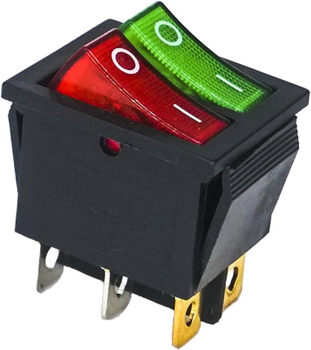 Rocker Switch 10pcs 20pcs 31 * 25mm DPST Lamp Light 6PIN Snap-in ON/Off Position Snap Boat led Rocker Switch 16A/250V Copper(20 Piece)