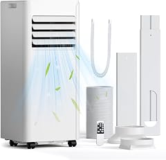 10,000 BTU Portable Air Conditioner, Cools Up to 450 Sq. Ft., 5-in-1 Quiet Portable AC Units with Remote Control, LED Display, 24H Timer, Sleep Mode, Window Kits for Bedroom, Office, Apartment, 10000 btu
