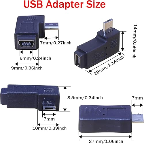 Vista 4 de LGDehome Adaptador mini USB a micro USB, mini USB tipo B hembra a micro USB macho conector de extensión (USB Mini hembra a USB micro macho)