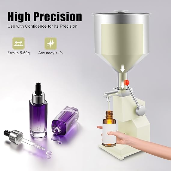 Manual Adjustable Bottle Paste Liquid Filling Machine 5-50ml Adjustable for Liquid Cream Cosmetic
