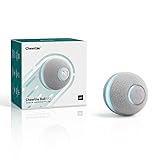 Cheerble Smart Interactive Cat Toy, Automatic Moving Bouncing Rolling Ball for Indoor Cat Kitten, Peppy Pet Ball with Lights and Bell, Grey