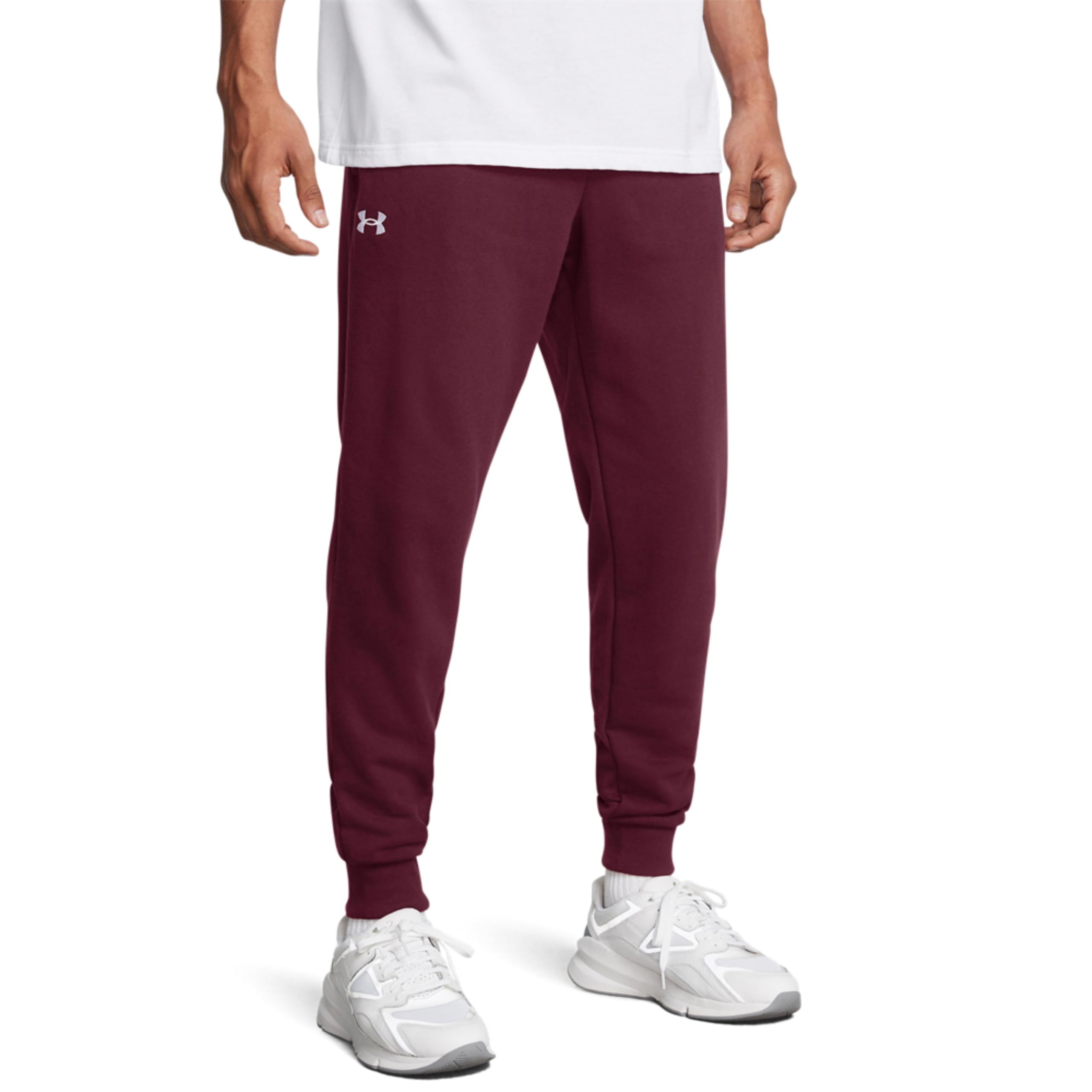 Under Armour Men's (609) Maroon / / White Underarmour'srivalfleecejoggers, ,Large