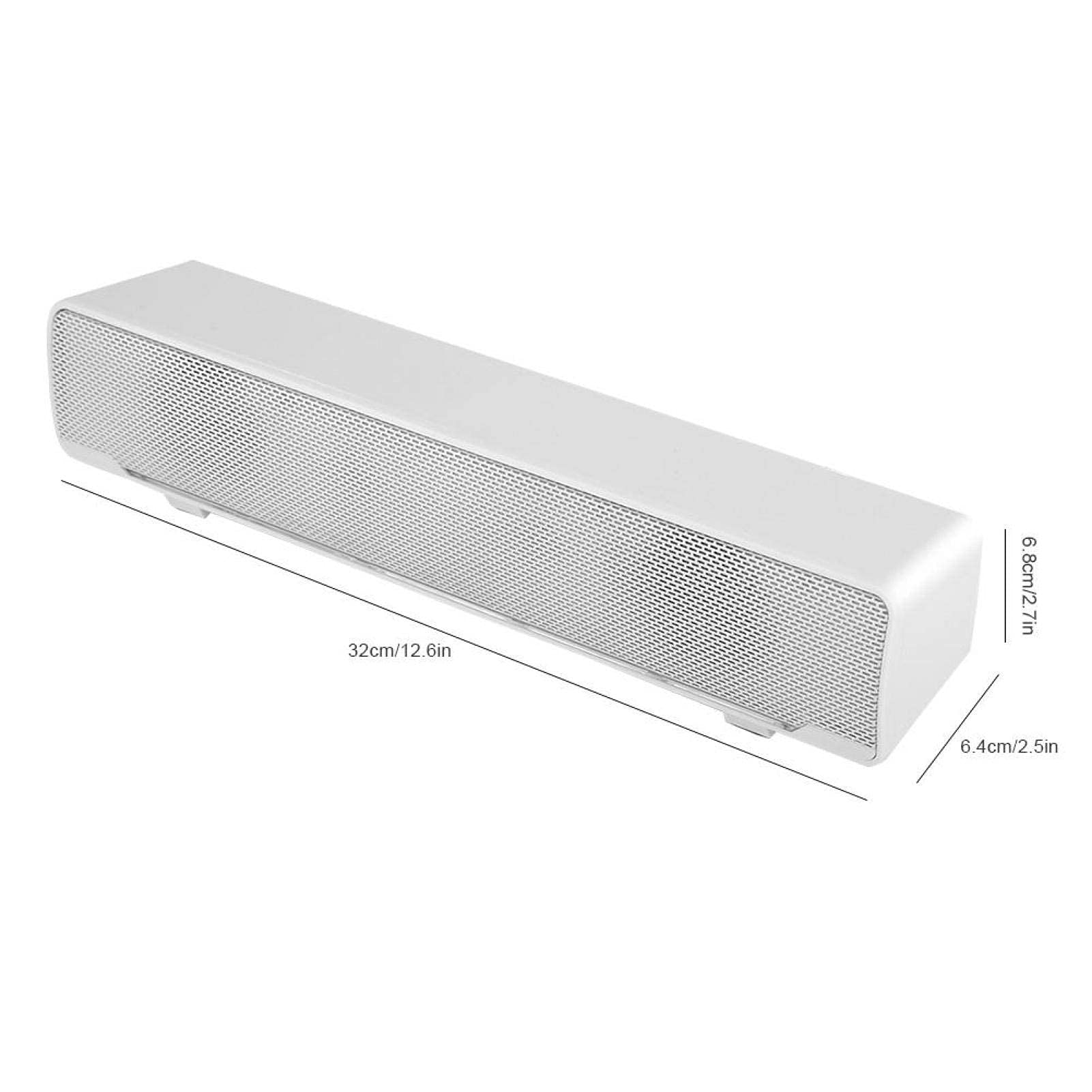 Altoparlante soundbar per PC, 3,5 mm, cavo USB, HiFi Stereo Sound Bar, Boombox con basso, altoparlante home cinema per PC Smartphone (bianco)