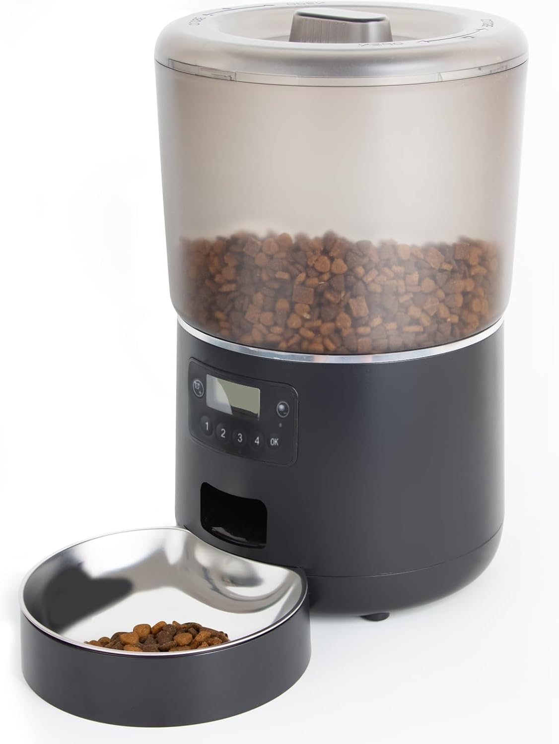 Automatic Cat Feeders, Didumoine 4L Timed Auto Dog Feeders with Stainless Steel Bowl