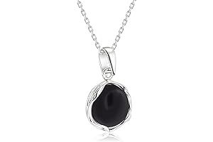 925 Sterling Silver Onyx Necklace - Dainty and Dazzling Onyx Pendant Necklace