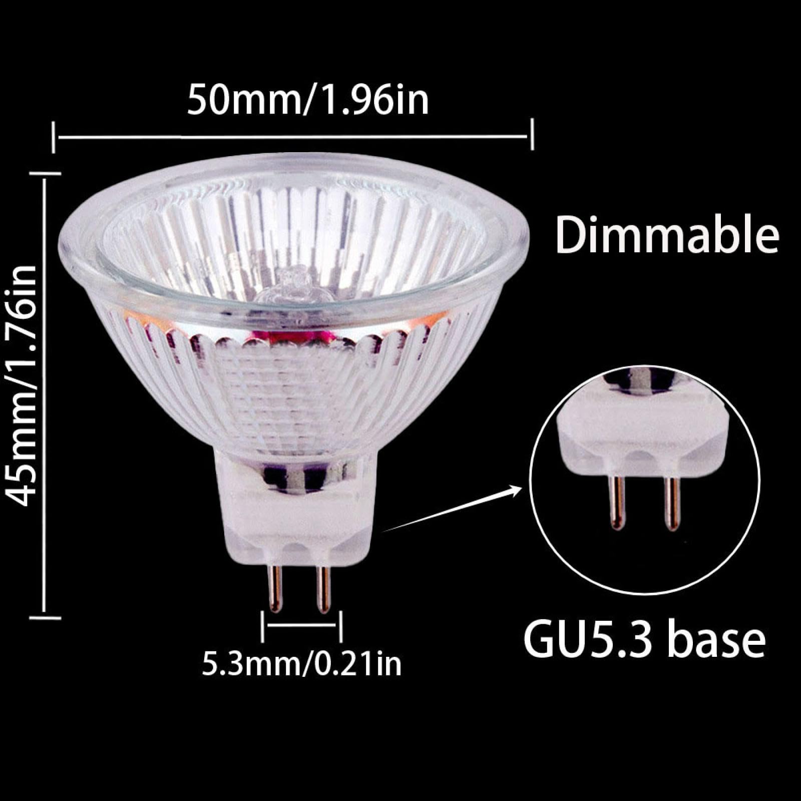 Ampoule halogène MR16 50W 12V GU5.3 20W 24V Ampoule spot MR16 220V 10W pour lumières de paysage, lumières sur rail, fibre optique, lampes de bureau 6PCS 220V-20W
