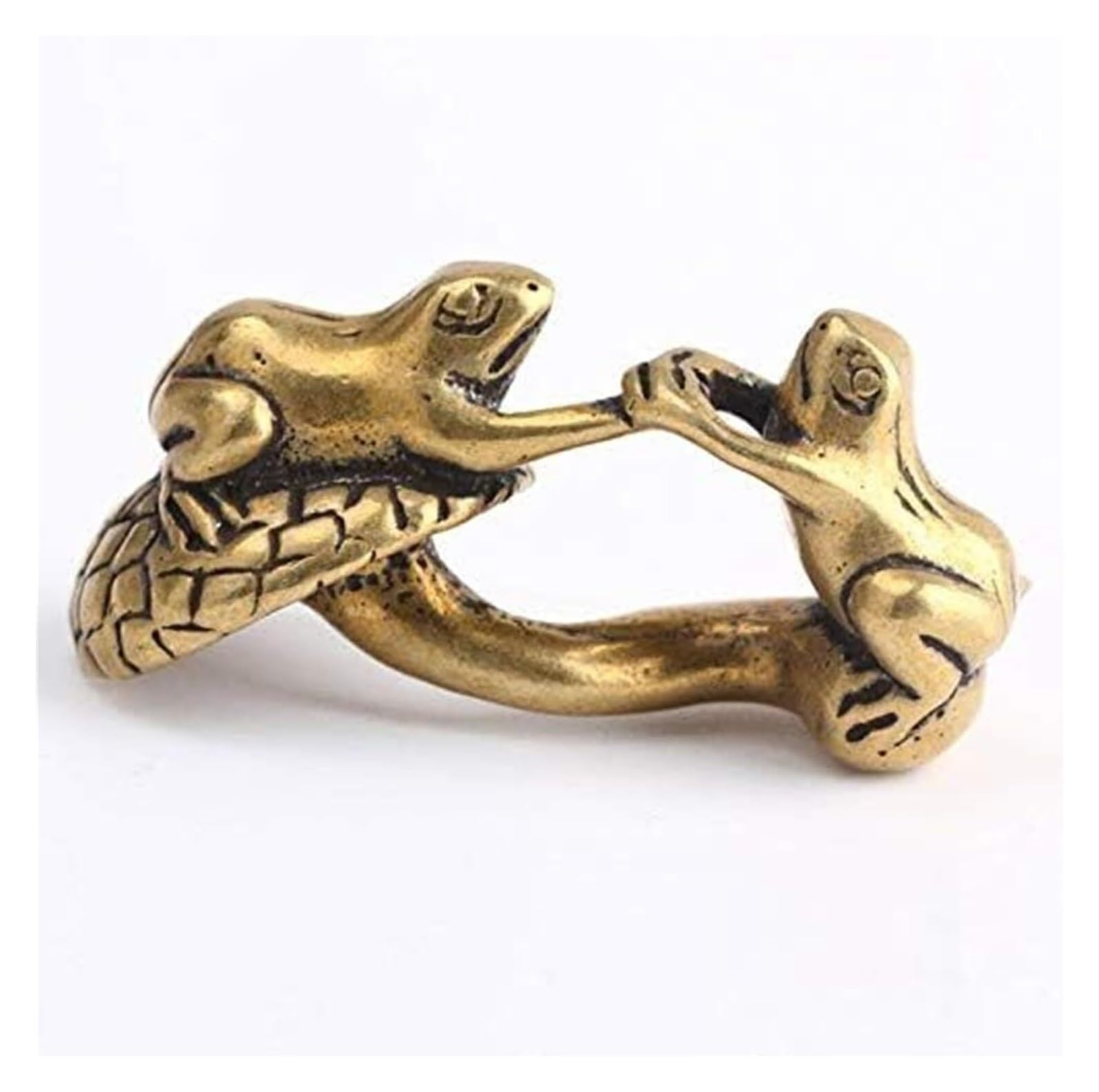 XCFTYRU Vintage Brass Statue， Handshake Frogs Miniatures Figurines Vintage Brass Animal Statue