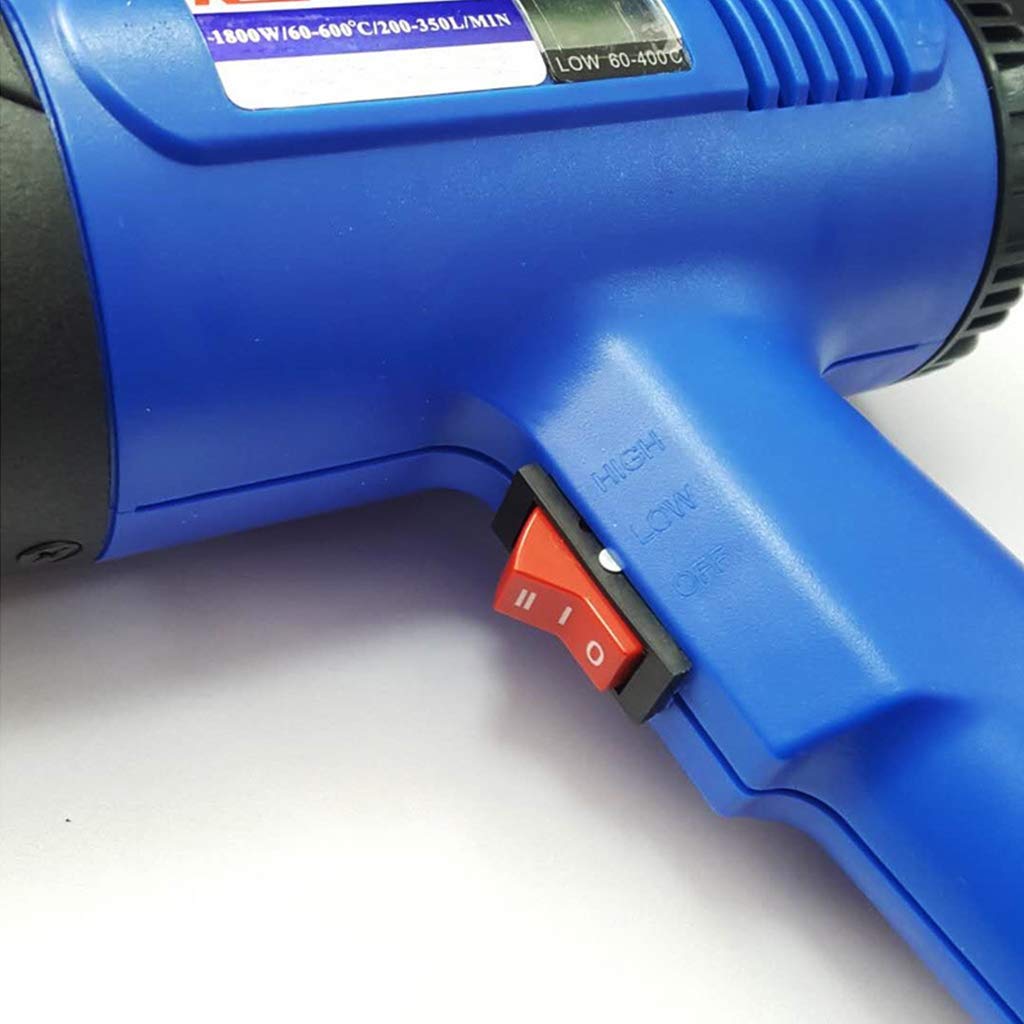 Pistolet Thermique Industriel de 1800 W, réglages de température Doubles, avec température d'affichage LCD numérique